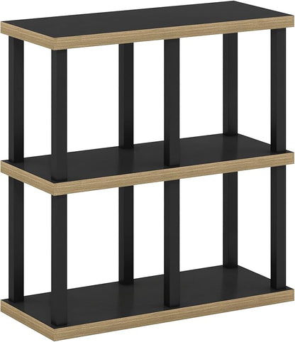 Furinno Turn-N-Tube No Tools Decorative Display Shelf, 4-Cube, Americano/Black
