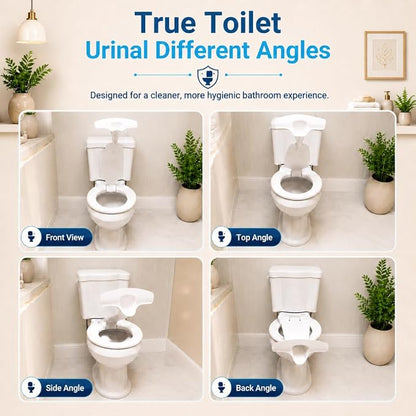 True Toilet® Toilet Seat with Urinal Attachment for Seniors, Special Needs & Medical Use – Splash-Free Hygiene Support Solution for Reduced Urine Splatter (Round)