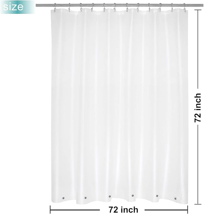 Mrs Awesome Frosted Shower Curtain Liner with 6 Magnets, 72x72 | PEVA 8G Thick Heavy Duty,12 Rustproof Grommets,Waterproof Plastic Shower Curtain for Bathroom