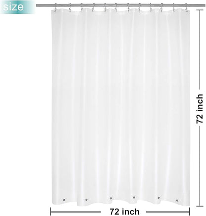 Mrs Awesome Frosted Shower Curtain Liner with 6 Magnets, 72x72 | PEVA 8G Thick Heavy Duty,12 Rustproof Grommets,Waterproof Plastic Shower Curtain for Bathroom