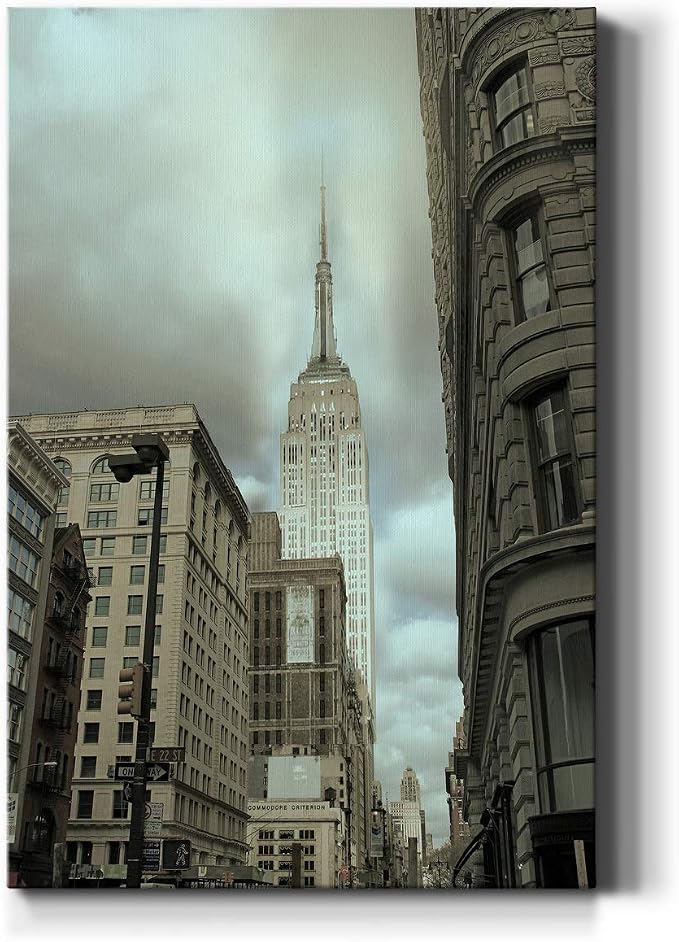 Renditions Gallery Canvas Wall Art Home Paintings for Wall Decorations Cloudy Historical Empire Modern Rustic Canvas Artwork Prints for Bedroom Office Kitchen Wall Hanging - 12"x18" LT02