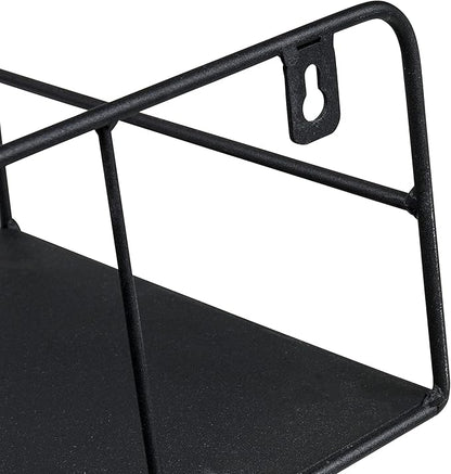 Honey-Can-Do Floating Shelves for Wall, Geometric Style Decor Shelf for Bathroom Bedroom Living Room Kitchen Office, Black