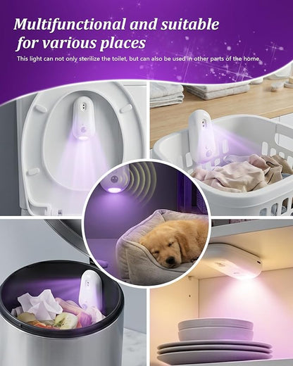 Toilet Light Self Cleaning UV Sanitizer and Nightlight Inside Motion Activated Bowl Face Dispenser Bathroom Finds Sensor Rechargeable Accessories Home UV-C Smart Room Haves Touchless