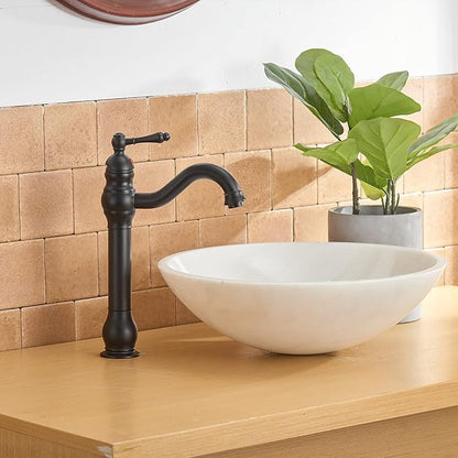 BWE 360° Swivel Bathroom Vessel Sink Faucet Matte Black Single Handle One Hole Lavatory Mixer Tap with Pop Up Drain Assembly Without Overflow and Supply Line Tap Body