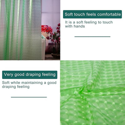 Green Shower Curtain Liner, 100% Waterproof EVA 3D Shower Curtains with 3 Duty Heavy Bottom Magnets and 12 Rust Proof Grommets, 72x72 Weighted Shower Liner for Shower Stall, Bathtubs