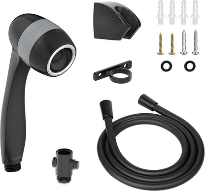 High Pressure RV Shower Head with Hose and On Off Switch, 3 Flow Rate for Saving Water, Matte Black