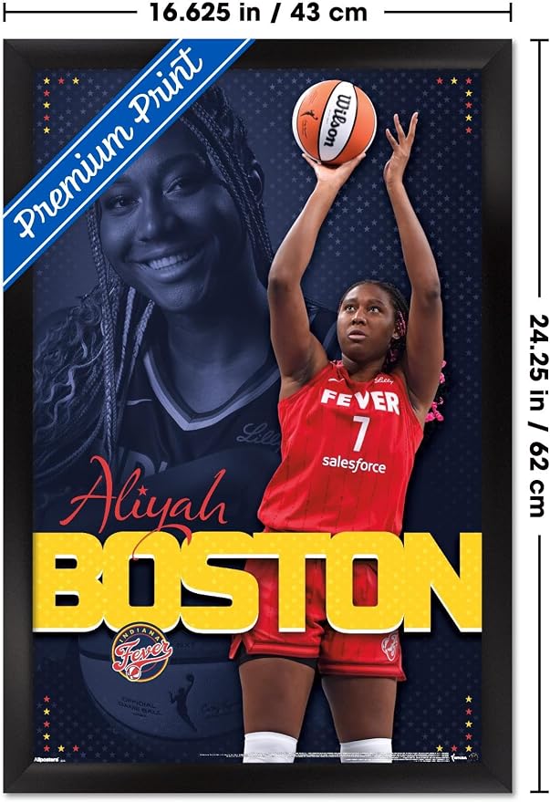 Trends International WNBA Indiana Fever - Aliyah Boston 25 Wall Poster, 22.4L x 14.7W, Black Framed Version