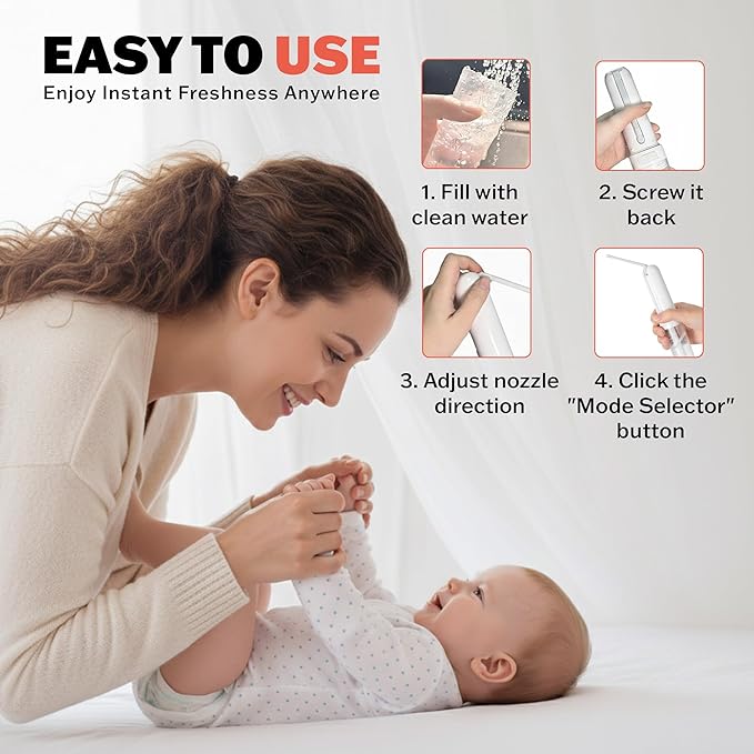 Portable Bidet for Travel, Rechargable USB-C 3 High Pressure Modes Travel Bidet Compact Waterproof Handheld Sprayer Device for Women, Men, Babies - Ideal for Personal Hygiene