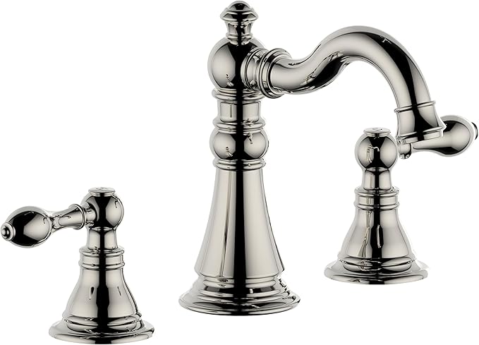 8 Inch Widespread Bathroom Faucet Polished Nickel, Bathroom Sink Faucet with Pop up Drain,Two Handle High Arc Lavatory Bathroom Faucet, F-8805-PN