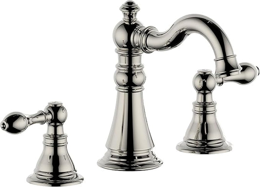 8 Inch Widespread Bathroom Faucet Polished Nickel, Bathroom Sink Faucet with Pop up Drain,Two Handle High Arc Lavatory Bathroom Faucet, F-8805-PN