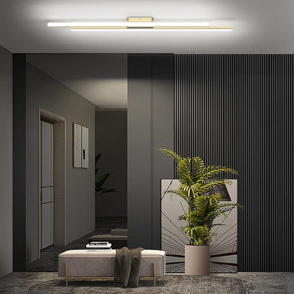 Ralbay 48" Gold Vanity Lights 48W Frosted Aluminum Modern LED Gold Bathroom Vanity Light Fixtures Over Long Mirror Modern Gold Bath Lighting 6000K White Light