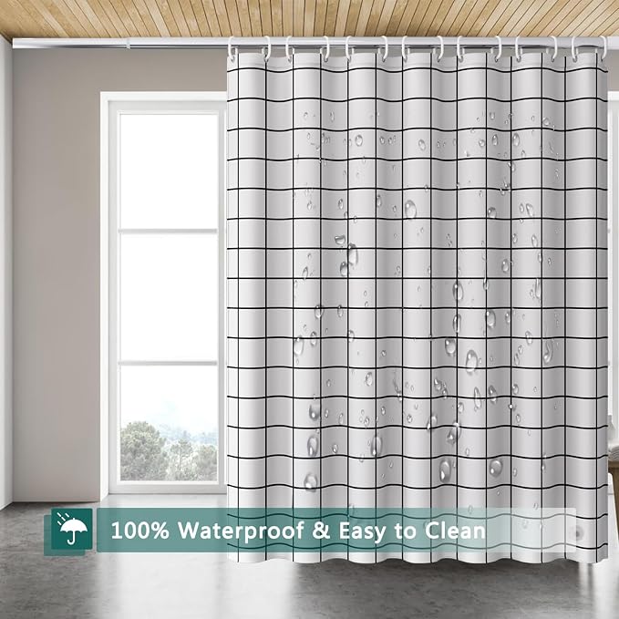Shower Curtain Liner, 100% Waterproof Peva Shower Curtains with 3 Duty Heavy Bottom Magnets and 12 Rust Proof Grommets, 72x72 Weighted Shower Liner for Shower Stall, Bathtubs
