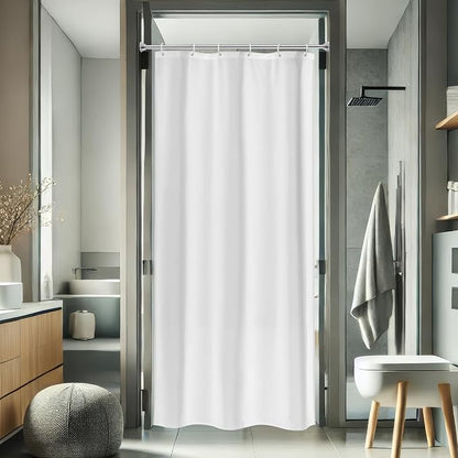 AooHome Fabric Shower Curtain, 36 Width x 72 Height Inch Stall Size Bathroom Curtain for Hotel, Waterproof, White