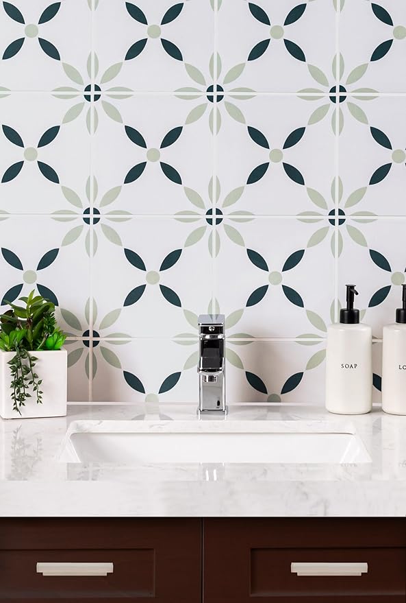 MSI Greta 8x8 in. Encaustic Matte Porcelain Tile – Bathroom, Kitchen Backsplash, Accent Wall, Shower Wall