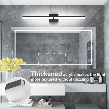 Tipace Black Modern 31.5 inch Bathroom Lights Over Mirror Vanity Lighting Wall Mounted Black Modern Vanity Light Fixtures 5500K