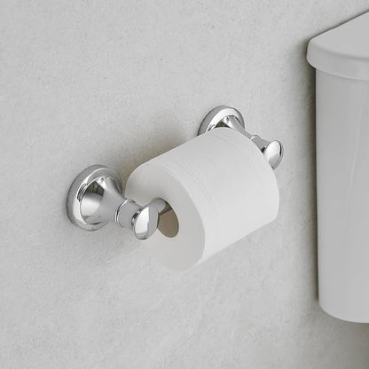 Bathroom Toilet Paper Holder Wall Mount Tissue Holder Polished Chrome | Rustproof Toilet Tissue Roll Holder, Flexible Double Post Pivoting Handle, Bathroom Accessories SUS304 Stainless Steel