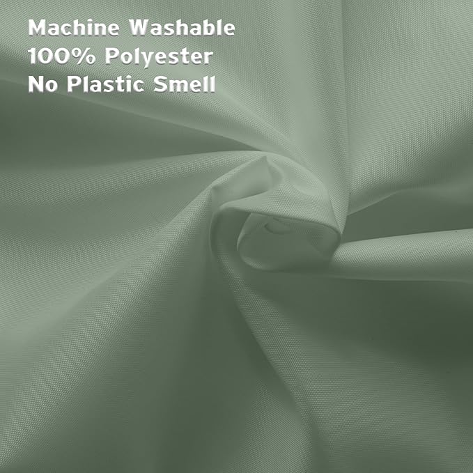 Titanker Waterproof Shower Curtain Liner Fabric, Sage Green Shower Curtain Liner with Magnets, Cloth Shower Liner Soft, Lightweight, Machine Washable, 70 x 72 Inches