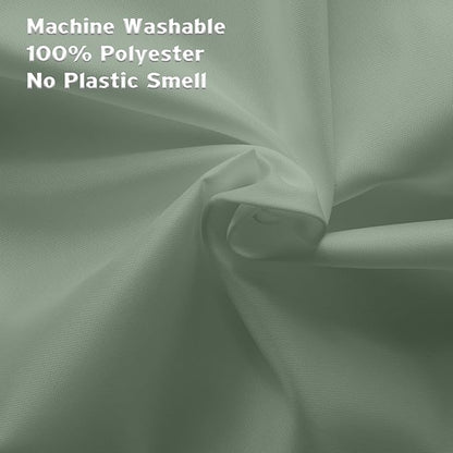 Titanker Waterproof Shower Curtain Liner Fabric, Sage Green Shower Curtain Liner with Magnets, Cloth Shower Liner Soft, Lightweight, Machine Washable, 70 x 72 Inches