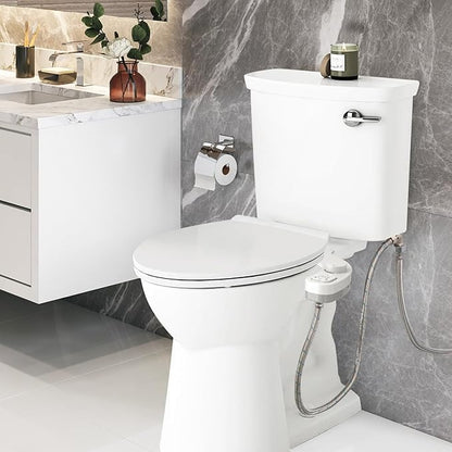 Left Hand Bidet, Non-Electric Self-Cleaning Dual Nozzle (Frontal and Rear Wash) Left Bidet Attachment for Toilet, Adjustable Water Pressure, Easy to Install