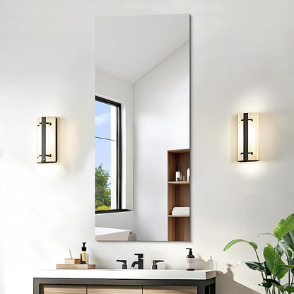 KOCUUY Frameless Mirror, 20x48 Inch Bathroom Mirrors for Over Sink, Large Rectangle Unframed Wall Mirror with Polished Edge, Upgraded 3mm Tempered Glass, Horizontally or Vertically