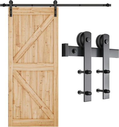 SMARTSTANDARD 6.6ft Sliding Barn Door Hardware kit, Fit 36-40" W Doorpanel | Barn Door Track, Sliding Door Hardware kit, Smoothly and Quietly -Heavy Duty Sturdy -Easy to Install, I Shape Hanger