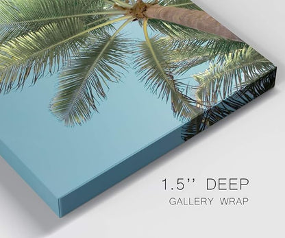 Renditions Gallery Nature Canvas Wall Art Paintings for Wall Decoration Palm Tree Sunlight Sky View Wall Hanging Tropical Artwork Prints for Bedroom Living Room Office Kitchen - 24"x36" LT02