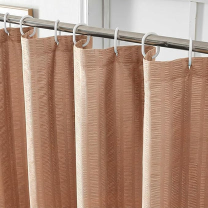 Aiyufeng Moga Coral Fabric Shower Curtains for Bathroom - Hotel Spa Polyester Cloth Bath Curtain with 12 Holes, 72x72, Machine Washable, Coral