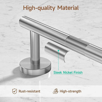 8PCS Brushed Nickel Bathroom Hardware Set, 24-Inch Towel Bar Set | Durable SUS304 Stainless Steel Bathroom Accessories Set, Towel Racks for Bathroom Wall Mounted, Modern Home Decor