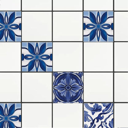CHGCRAFT 36PCS Blue Relief Peel and Stick Tile Stickers Mosaic Style Removable Wall Decals Self Adhesive Tile Wallpaper for Kitchen Bathroom Toilet Living Room, 4x4 Inches