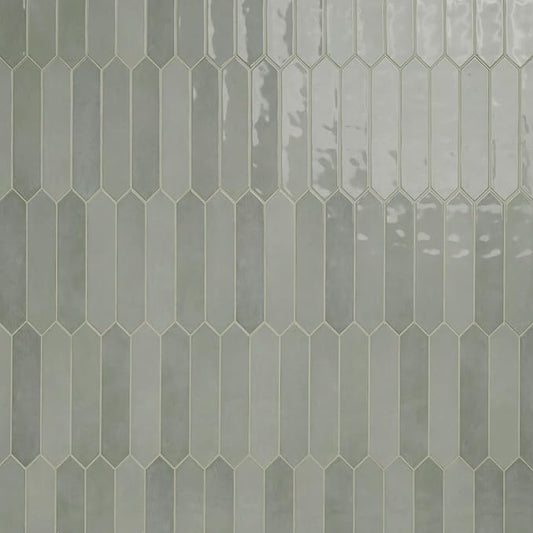 M S International Renzo Jade Glossy Ceramic Picket Wall Tile for Bathroom, Kitchen Backsplash, Accent, and Shower - Sample