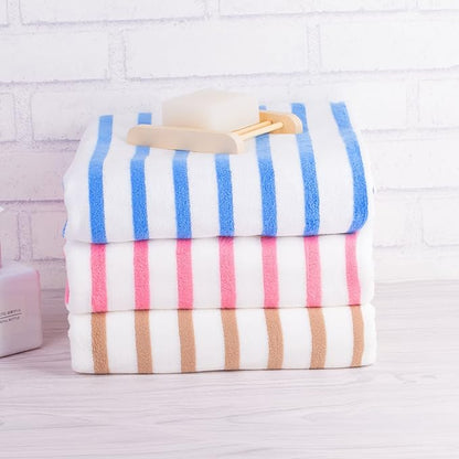 JML Beach Towels, 4 Pack, 30" x 60", Large Microfiber Bath Towel Set, Cabana Stripe, Absorbent, Quick Dry for Salon, Sauna, Hotel, Travel, Sport, Swimming, Pool, Yoga, Camping, Stripe Pink White