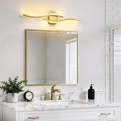 Gold LED Bathroom Vanity Lights: 31.5 Inch 20W Bathroom Lighting Fixtures Over Mirror 5CCT Dimmable 2700-5000K Vanity Lights Modern Bath Sconces Wall Light for Mirror Cabinets Bedroom Living Room