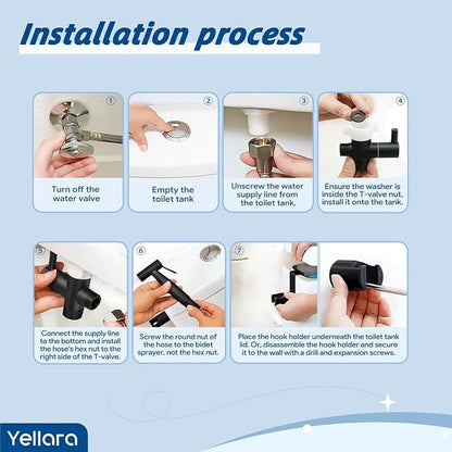 Handheld Bidet Sprayer for Toilet - Feminine Wash, Toilet Cleaning - Stainless Steel, Adjustable Water Pressure, Easy Installation