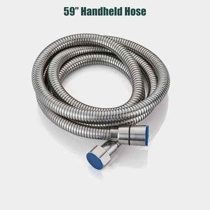 Heyalan Hand-held Shower Head Set-SUS304 Handheld Shower, Brushed Nickel | SUS304 stainless steel wand, straight-style design, single rain spray, 59-inch long hose and standard 1/2-inch connection