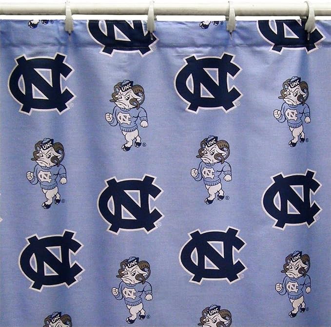 Everything Comfy North Carolina Tar Heels Bright and Colorful Shower Curtain Cover 70" x 72"