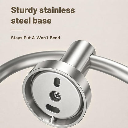 Toilet Paper Holder and Hand Towel Ring Bathroom Set | Brushed Nickel,Stainless Steel,Wall Mount,Bathroom Accessories,Hand Towel Ring and Toilet Paper Holder Set,Easy to install