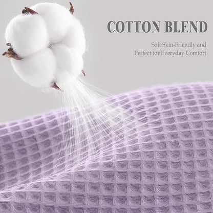 Waffle Weave Shower Curtain - Lavender Cotton Fabric Texture Heavyweight Shower Curtains for Bathroom,Washable,72Wx72L