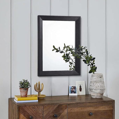 AAZZKANG Wall Mirror Black Wood Framed Rectangle Hanging Mirrors | Decorative for Bedroom Bathroom Living Room Farmhouse Entryway Small