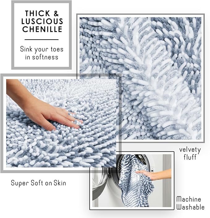 Clara Clark Bathroom Accessories Set - Bathroom Set, Bathroom Sets with Shower Curtain and Rugs, Shower Curtain Set with Bathroom Trash Can - Ombre Navy - 22PC | 22 Piece Ombre Navy Bathroom Accessories Set with Toothbrush Holder, Soap Dispenser, Soap ...