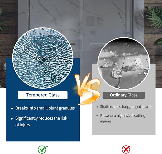 Garvee 56-60" W x 72" H Sliding Shower Door 1/4" Tempered Glass Double Bypass Enclosure with Trimmable Width and Easy Clean Nano Coating Matte Black