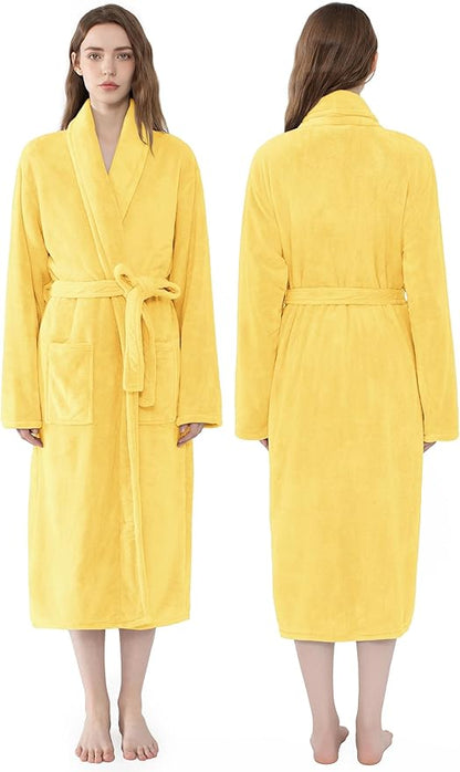 Soft Robe For Women，Warm Plush Bath Robes Female，Spa Towel After Shower Lightweight Long Bathrobe