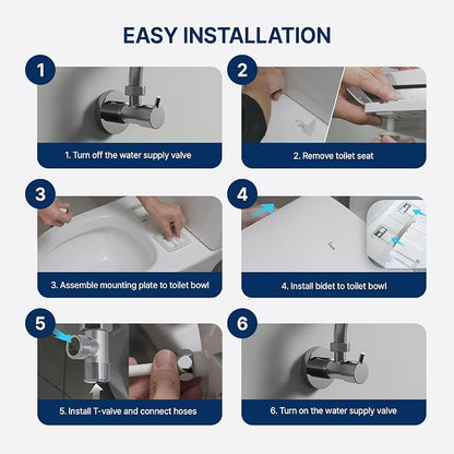 Inus N22 Electric Heated Bidet Toilet Seat Elongated, Warm Water, Smart Heated Water Luxury Bidet Toilet Seat with Kids Mode, Air Dryer, Self Cleaning, Tankless, Smart Touch Panel & Temp Control