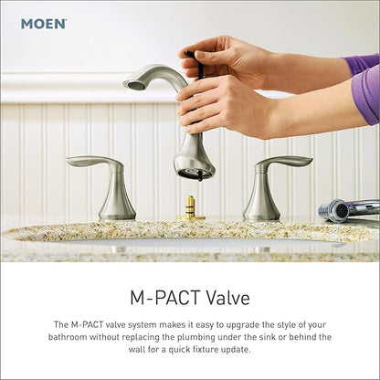 Moen Dartmoor Oil-Rubbed Bronze Two-Handle High Arc Widespread Bathroom Sink Faucet for 3-Hole Setups with Valve Included, TV6805ORB