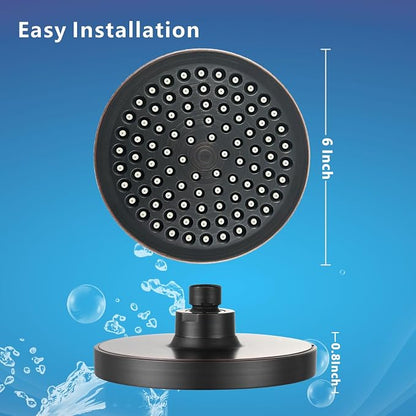 High Pressure Rain Shower Head, High Flow Pressure Boosting Adjustable Rainfall Showerhead, Awesome Shower Experience Even At Low Water Flow, Oil Rubbed Bronze