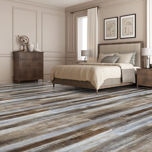 Art3d 36-Pack Wood Texture Peel and Stick Vinyl Flooring Tiles, Old Wood | 18 & 54 sq.ft Options, Rigid Surface Hard Core, Waterproof, Self-Adhesive, Impact Resistant, Fit Indoor Household Spaces