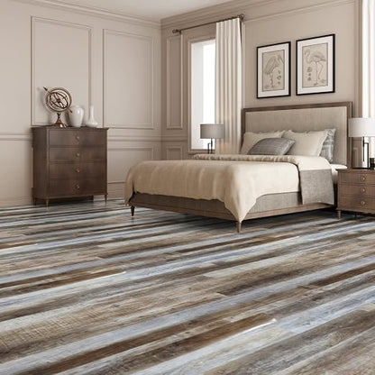 Art3d 36-Pack Wood Texture Peel and Stick Vinyl Flooring Tiles, Old Wood | 18 & 54 sq.ft Options, Rigid Surface Hard Core, Waterproof, Self-Adhesive, Impact Resistant, Fit Indoor Household Spaces