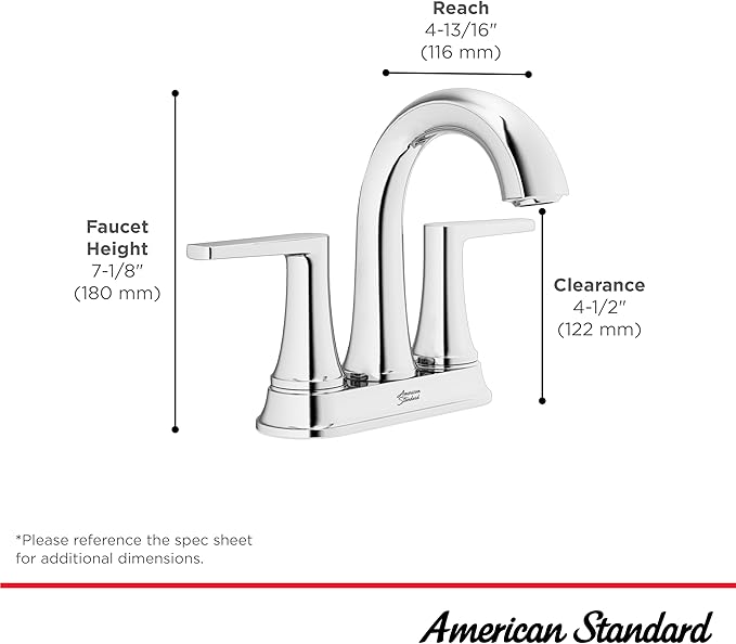 American Standard 7429201.002, Becklow Two-Handle 4-Inch Centerset Bathroom Faucet, Chrome (Pack of 2)