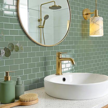 Art3d 10-Pack Subway Tiles Peel and Stick Backsplash, Teal, 12 x 12 Inch | Thickened Design, No Warping, Durable, Self-Adhesive, Sturdy, for Kitchen, Bedroom, Ideal for New Home Buyers, Future Movers
