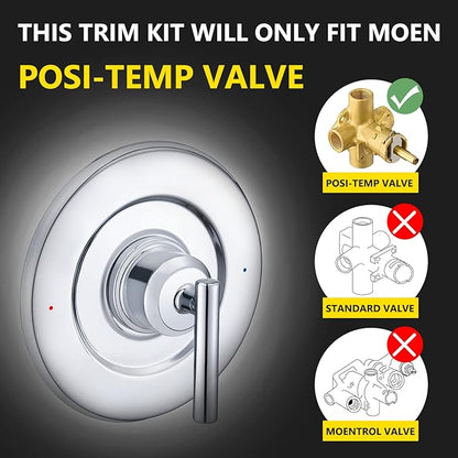 Replacement for Moen T2901 Gibson Posi-Temp Valve Trim Kit, Chrome