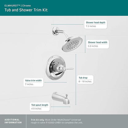 Peerless PTT14465 Elmhurst shower trim kit Tub & Shower, With Tub Spout, Chrome
